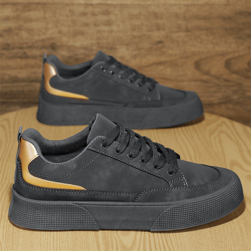 Men's Casual Canvas Sneakers - Soft Sole Color Block Shoes