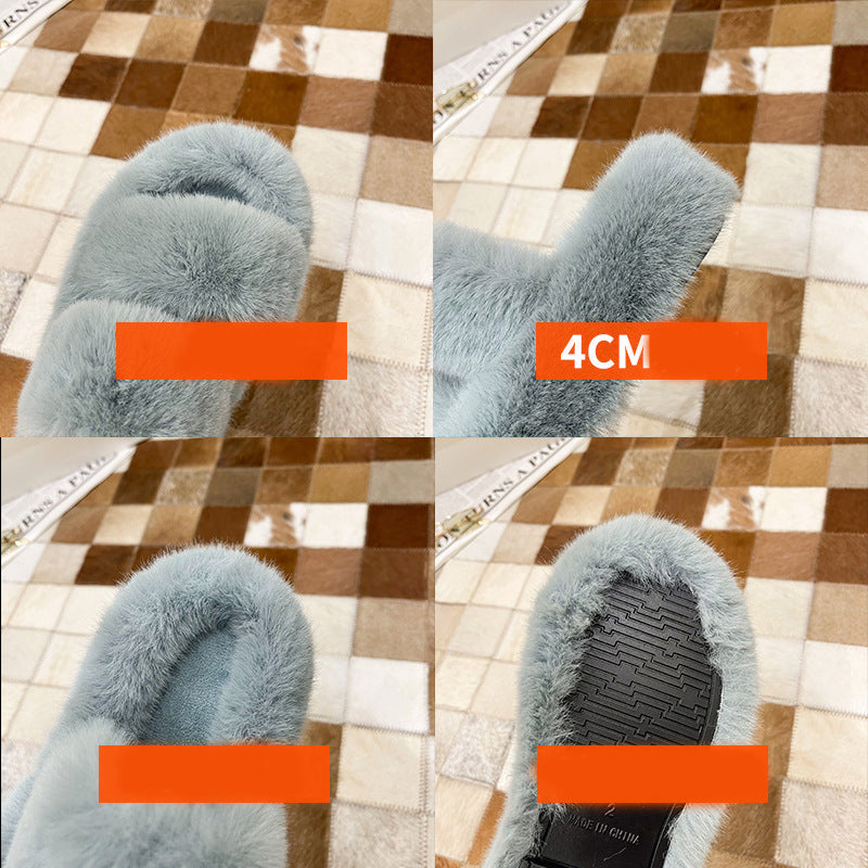 Women's Fuzzy House Slippers | Faux Fur Fluffy Bedroom Slides
