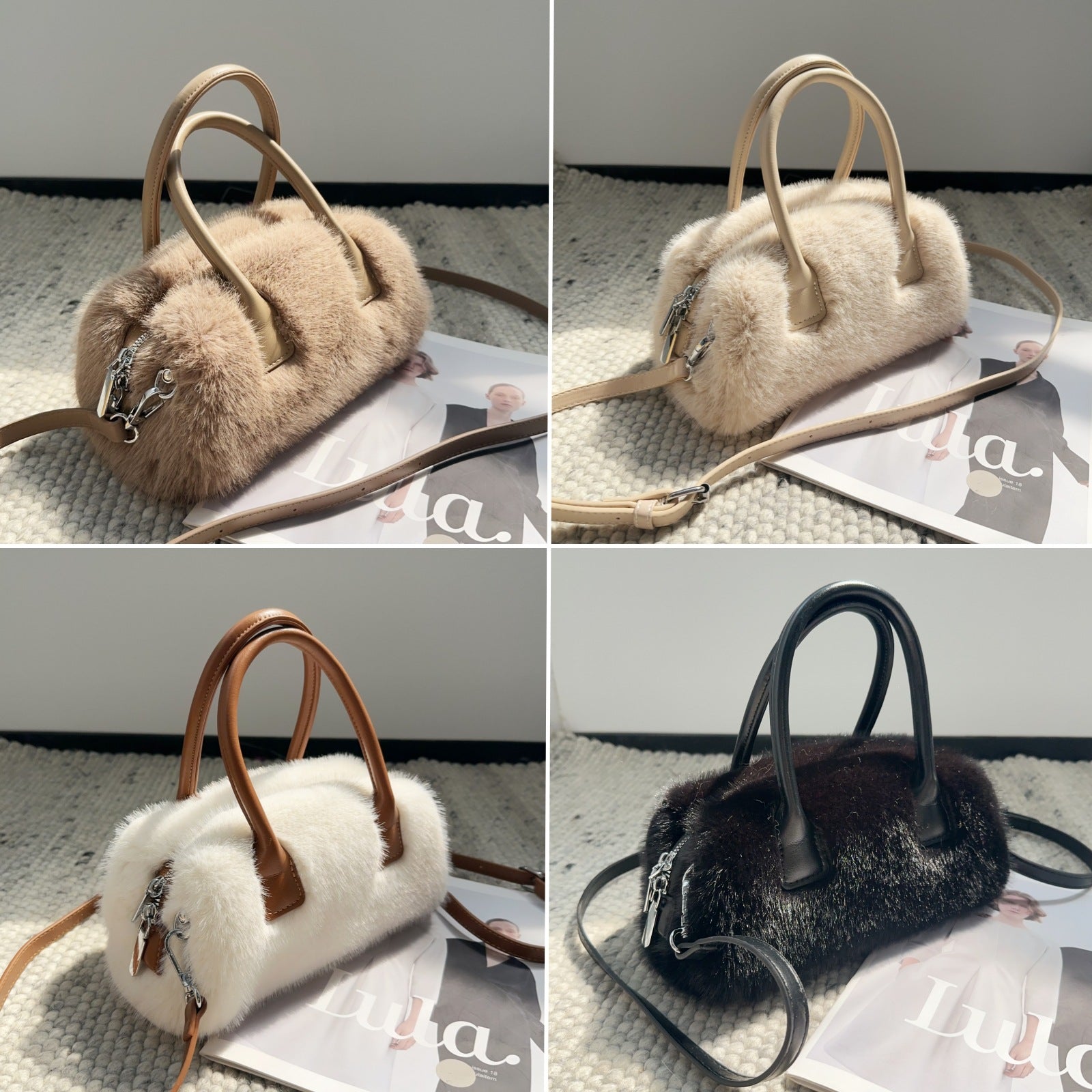Faux Mink Fur Tote Bag
