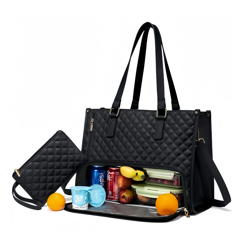 2-in-1 Tote & Lunch Bag Combo - Extra Large Capacity with Insulated Lunch Compartment