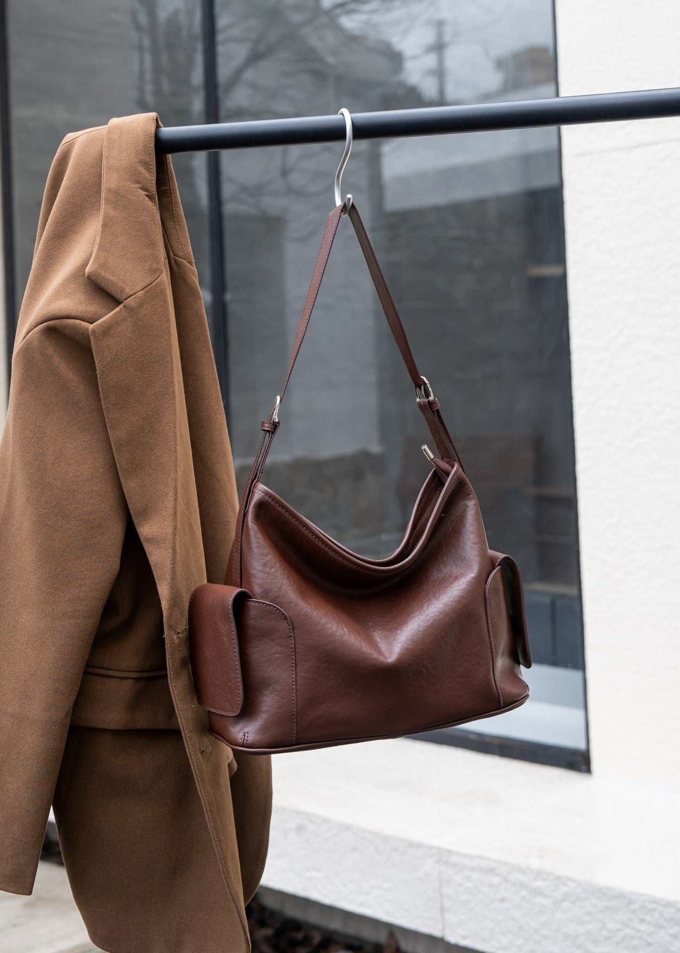 Women's Genuine Leather Tote Bag – Minimalist Commuter Shoulder Bag