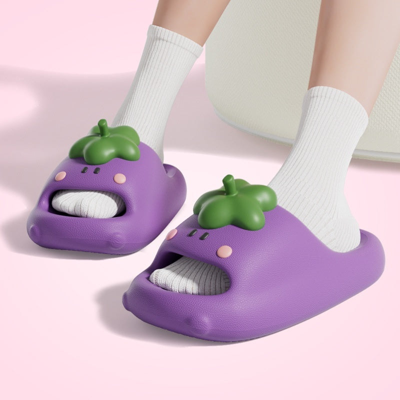 Women's Cartoon Vegetable Slippers - Cute Summer Slides with EVA Comfort Sole