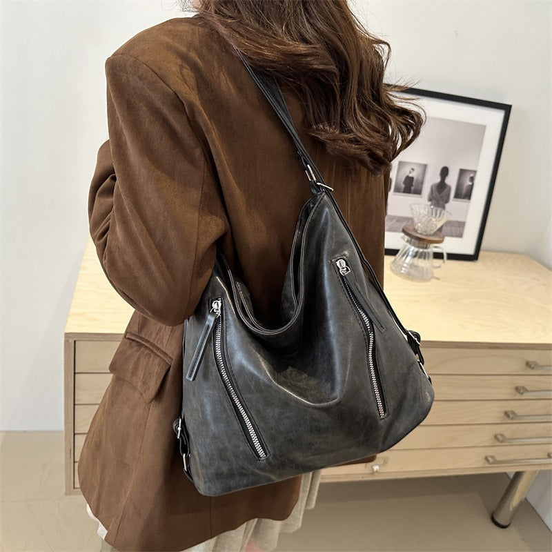 Retro Corduroy Shoulder Bag for Women - Spring Summer Fashion Handbag
