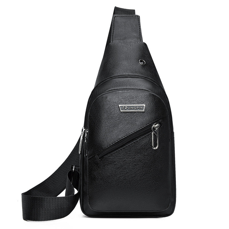 Men's Slim Waterproof PU Crossbody Bag – Lightweight Business Shoulder Bag