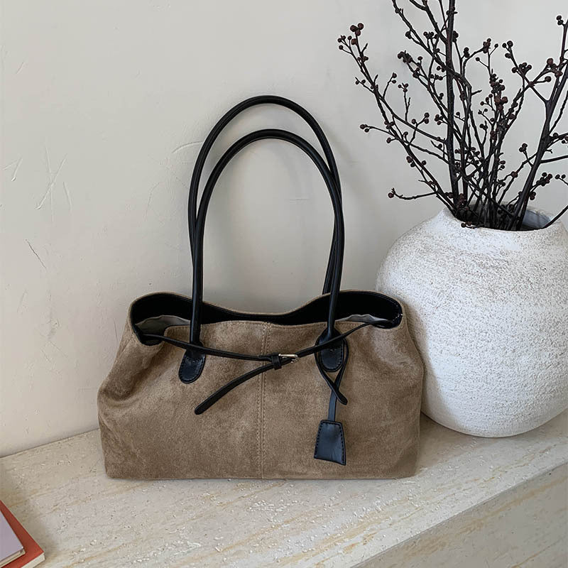 Retro Matte PU Leather Handbag – Urban Minimalist Shoulder Bag for Women
