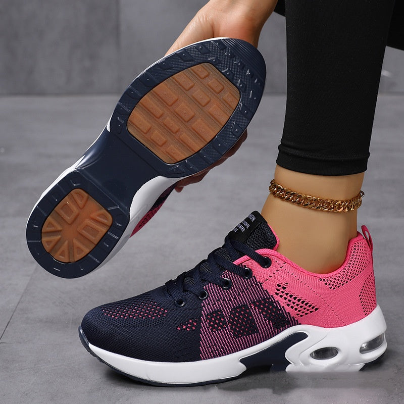 Women's Lightweight Mesh Sneakers — Breathable Lace-Up Casual Shoes
