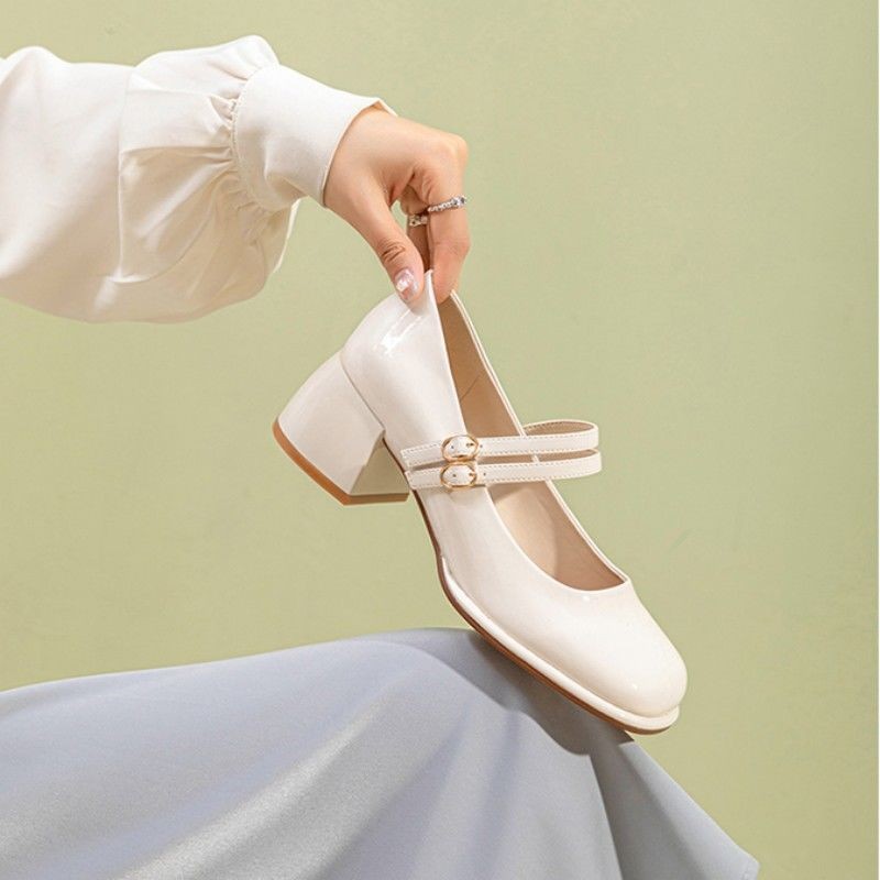 Women's French-Style Chunky Heel Mary Jane Shoes | Spring Summer Heels