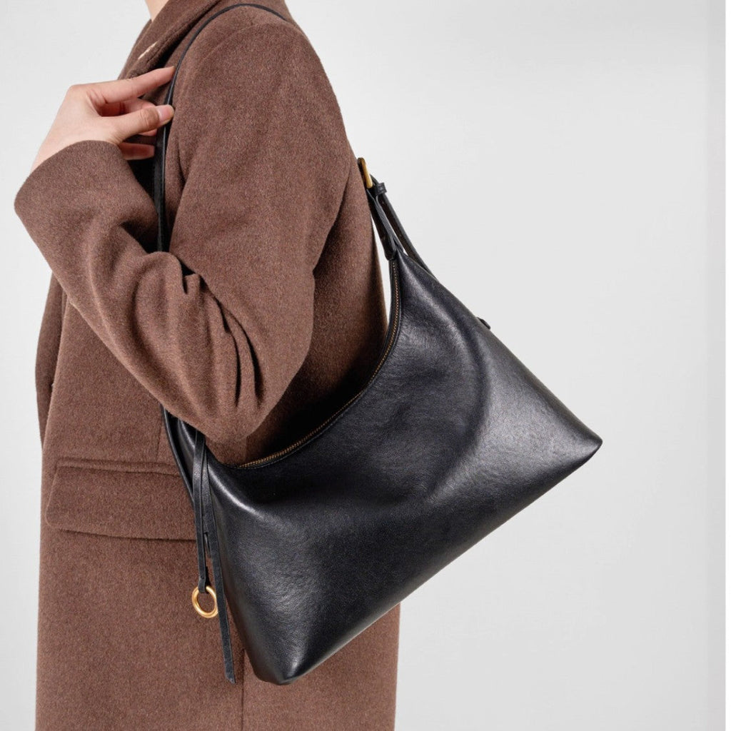 Women's Genuine Leather Underarm Shoulder Bag – Large Capacity Full-Grain Cowhide