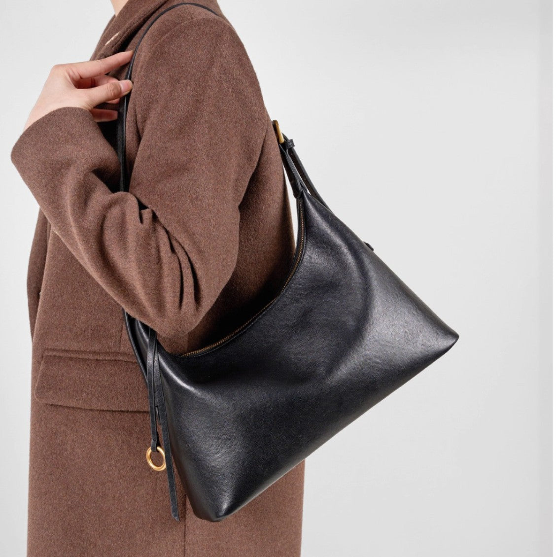 Women's Genuine Leather Underarm Shoulder Bag – Large Capacity Full-Grain Cowhide
