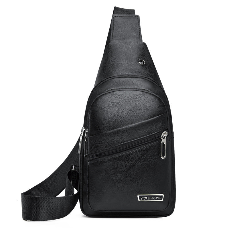 Men's Slim Waterproof PU Crossbody Bag – Lightweight Business Shoulder Bag
