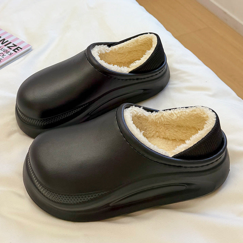 Minimalist Cotton Shoes For Couples – Faux Fur Lined Flat Slip-On Sneakers