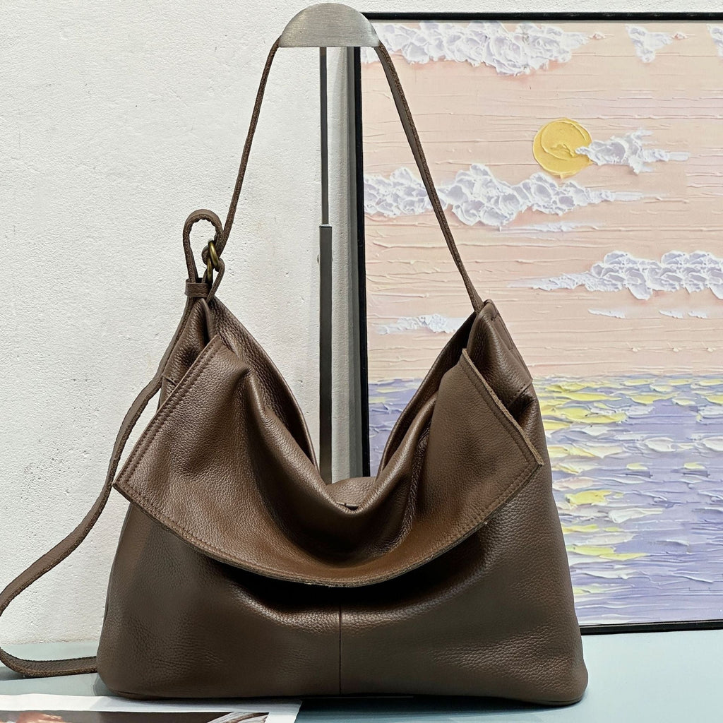 Women's Genuine Leather Crossbody Bag – Urban Minimalist Shoulder Bag