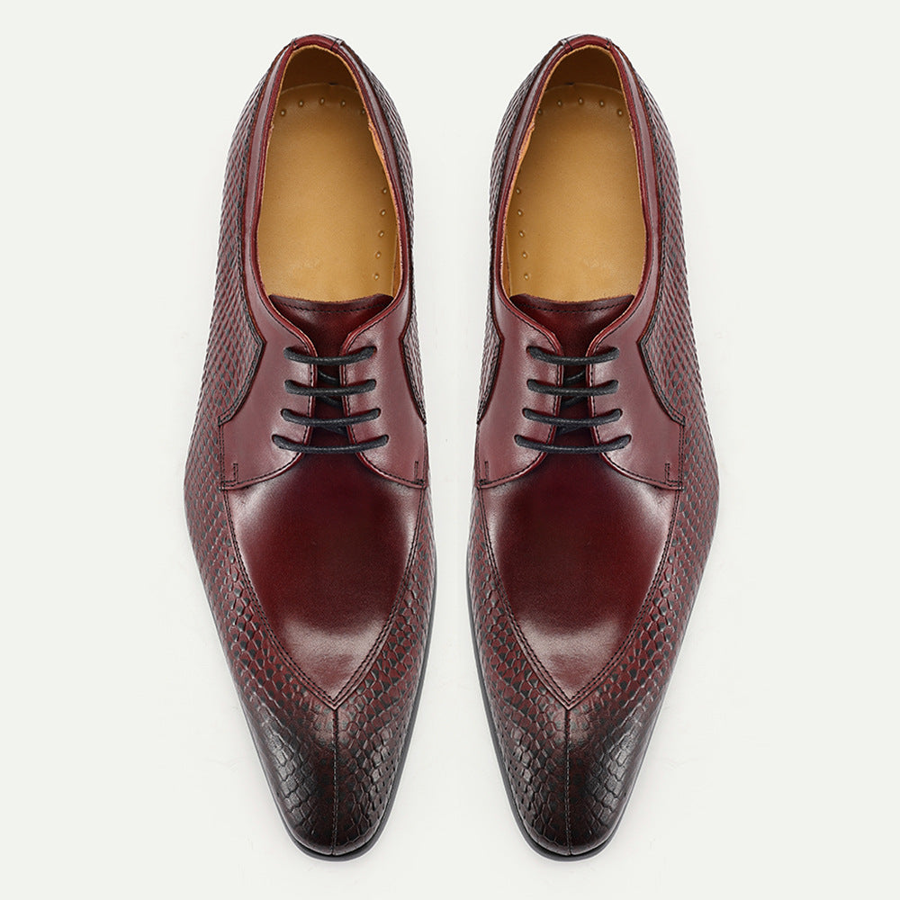 Men's Pointed-Toe Business Casual Leather Shoes – Breathable Dress Shoes for All Seasons