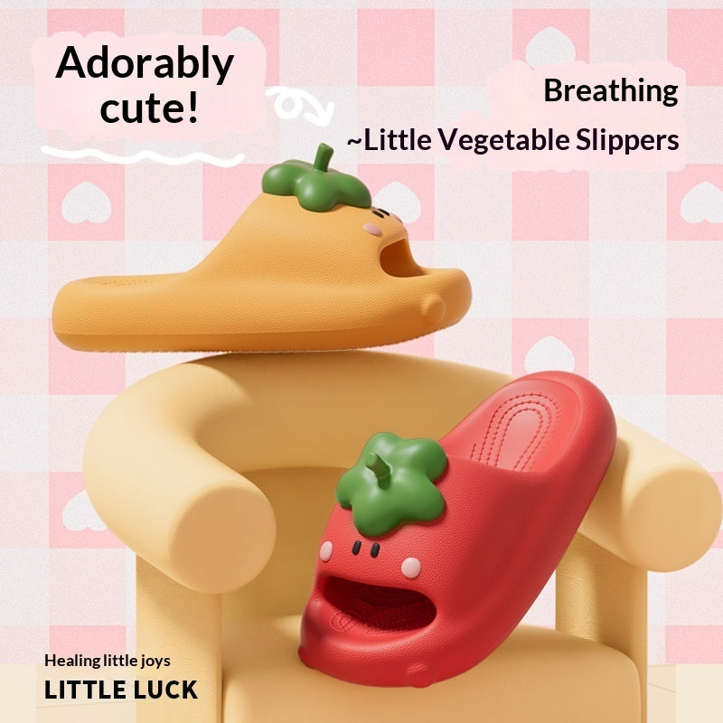 Women's Cartoon Vegetable Slippers - Cute Summer Slides with EVA Comfort Sole