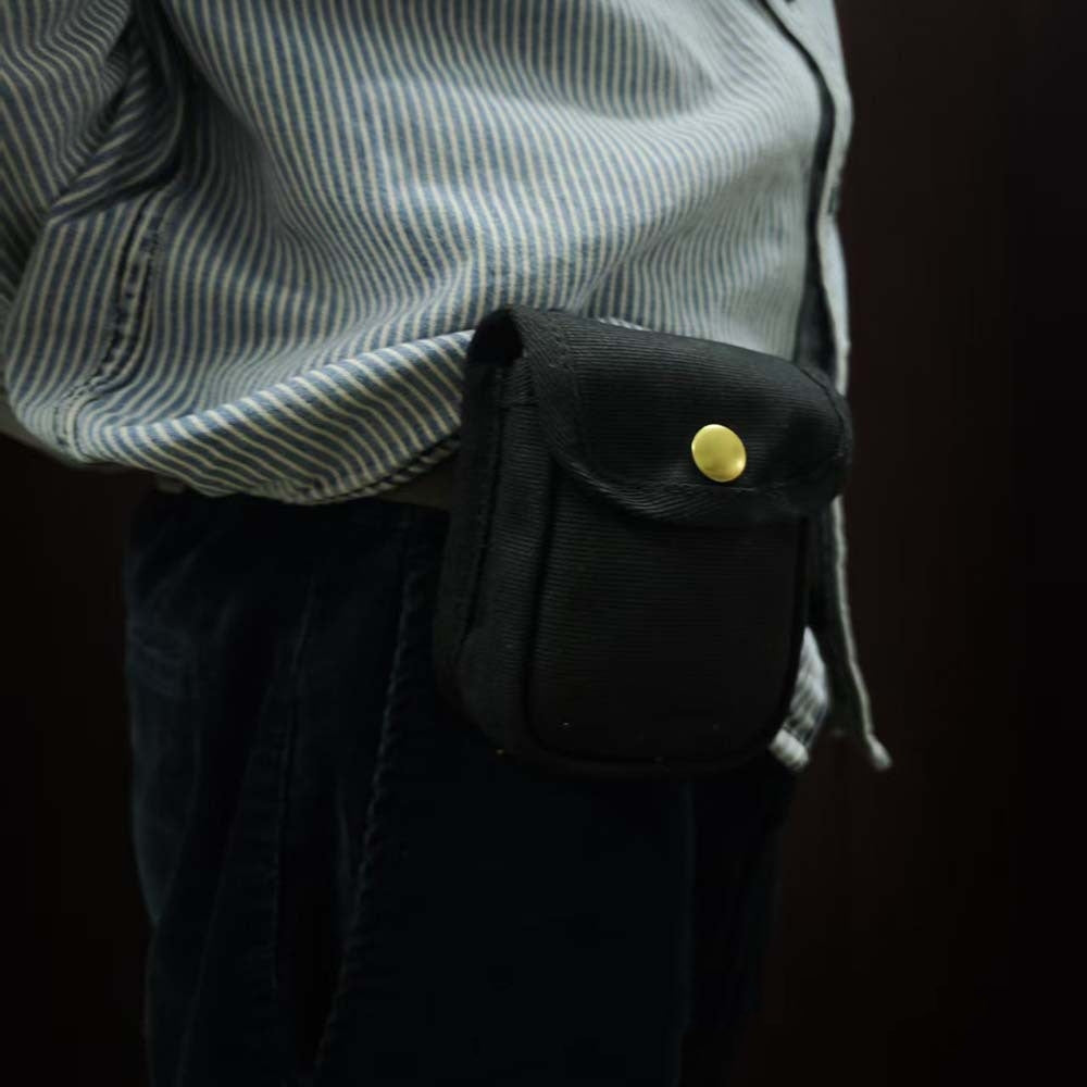 Retro Oil-Waxed Canvas Waist Bag for Men