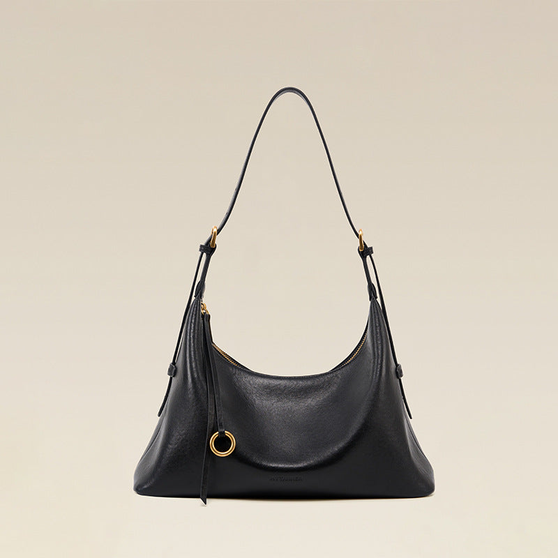 Women's Genuine Leather Underarm Shoulder Bag – Large Capacity Full-Grain Cowhide