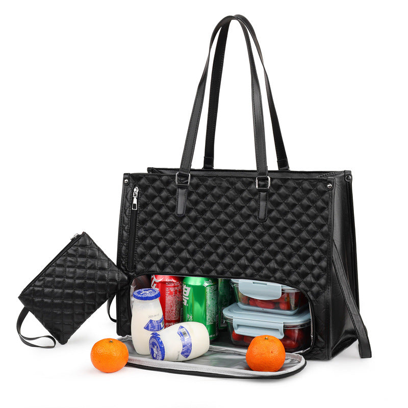 2-in-1 Tote & Lunch Bag Combo - Extra Large Capacity with Insulated Lunch Compartment