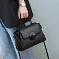 Women's Genuine Leather Commuter Shoulder Bag – Crocodile Pattern, Large Capacity