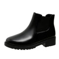 Women's Red Dr. Martens-Style Chunky Heel Ankle Boots – Round Toe, Lace-Up, Sizes 35–41