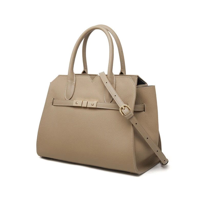 Women's Top-Grain Leather Tote Bag | Premium Structured Handbag