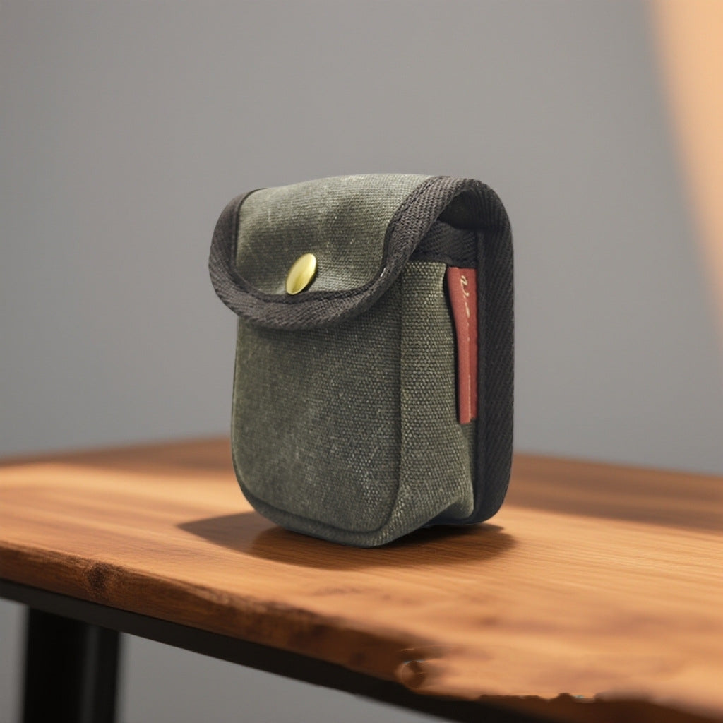 Retro Oil-Waxed Canvas Waist Bag for Men