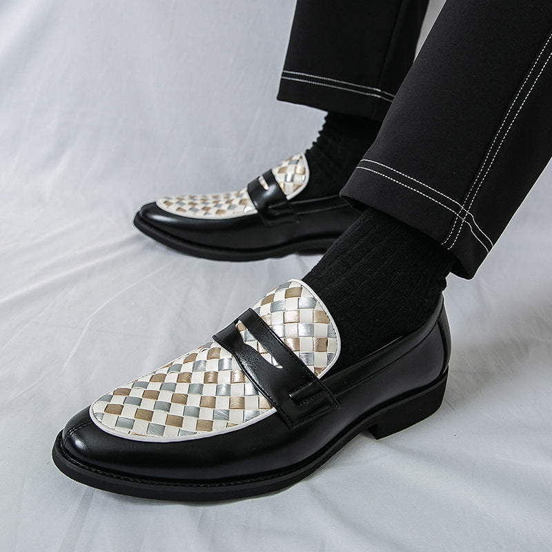 Men's Pointed-Toe Leather Dress Shoes - Business Casual Formal Footwear