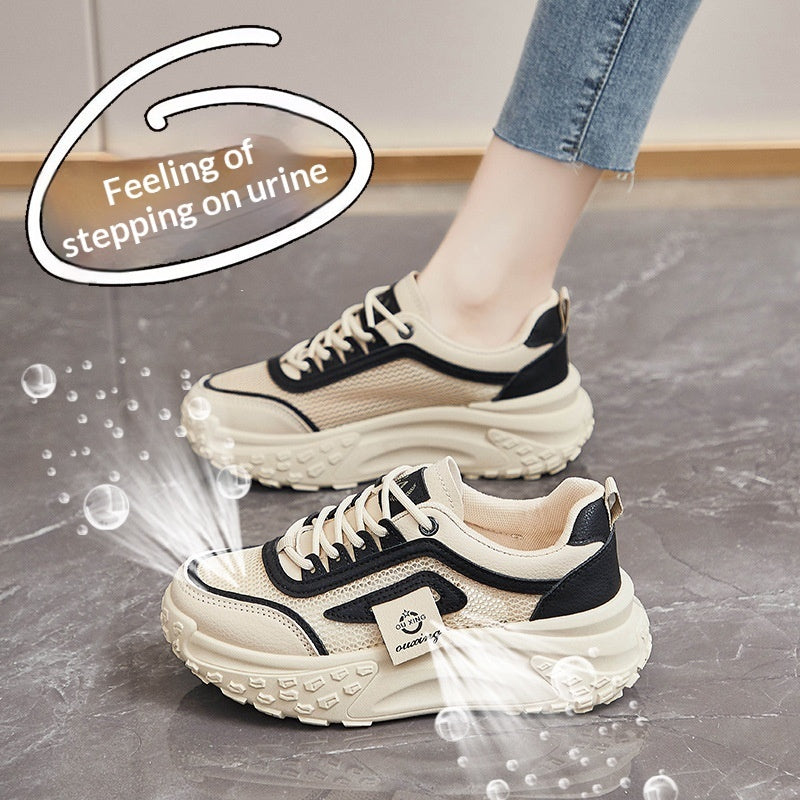Women's Breathable Mesh Sneakers – Casual Lightweight Lace-Up Shoes