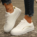 Women's Lace-Up Platform Sneakers | Round Toe Thick Sole Casual Flats