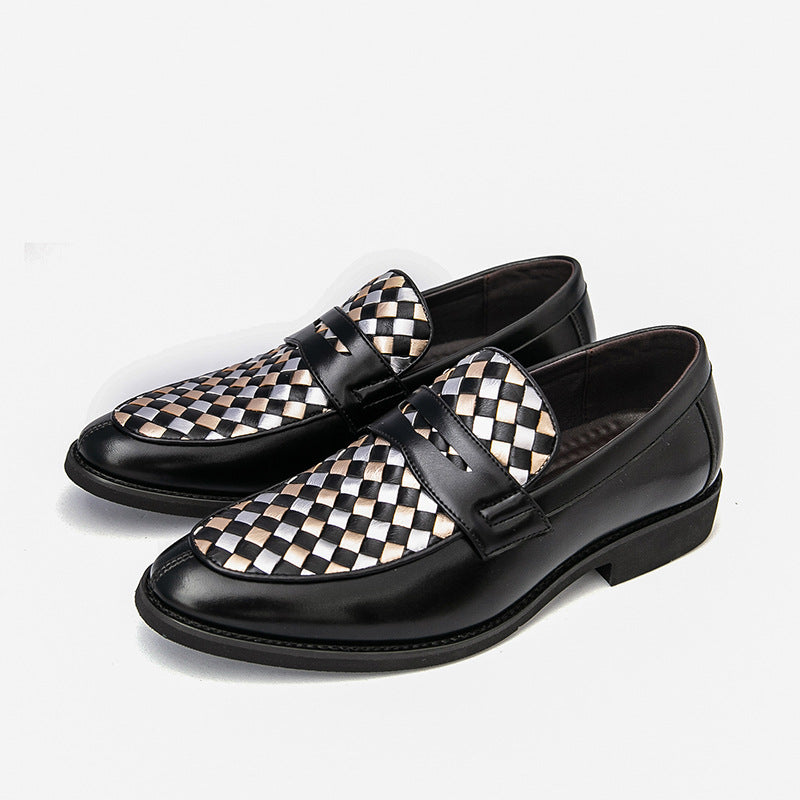 Men's Pointed-Toe Leather Dress Shoes - Business Casual Formal Footwear