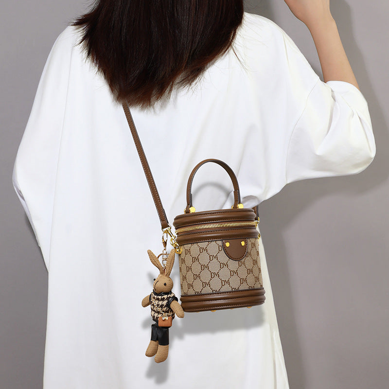 Women's Crossbody Bucket Bag – Synthetic Leather Shoulder Bag with Adjustable Strap