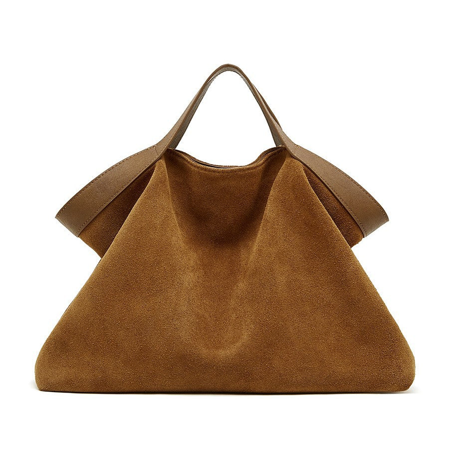 High-Capacity Genuine Leather Commuter Tote Bag