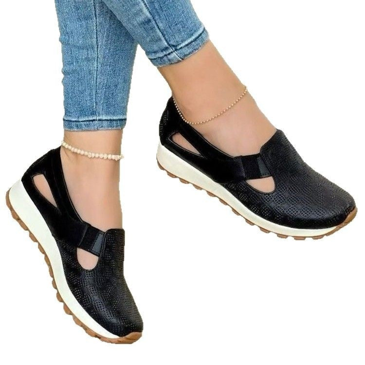 Women's Plus-Size Korean Chunky-Sole Slip-On Flats | Round Toe Mules | EU 36–43