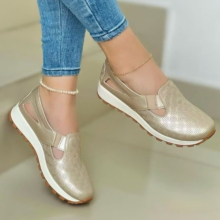 Women's Plus-Size Korean Chunky-Sole Slip-On Flats | Round Toe Mules | EU 36–43