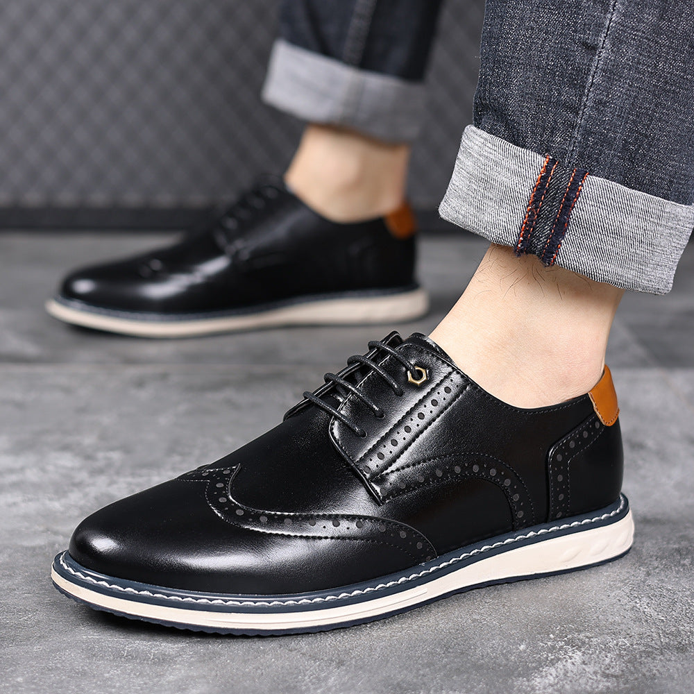 Premium Men's Business Casual Leather Shoes - Classic Lace-Up Oxford Dress Shoes