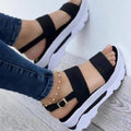 Women's Cutout Platform Sandals | Open-Toe Buckle Platform Heels