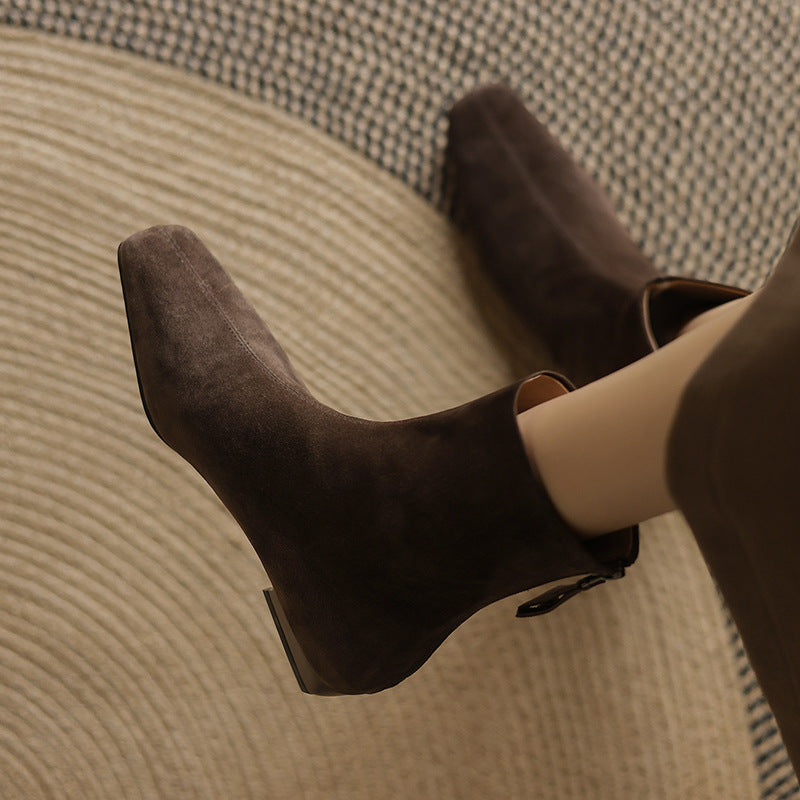 Suede Leather Ankle Boots