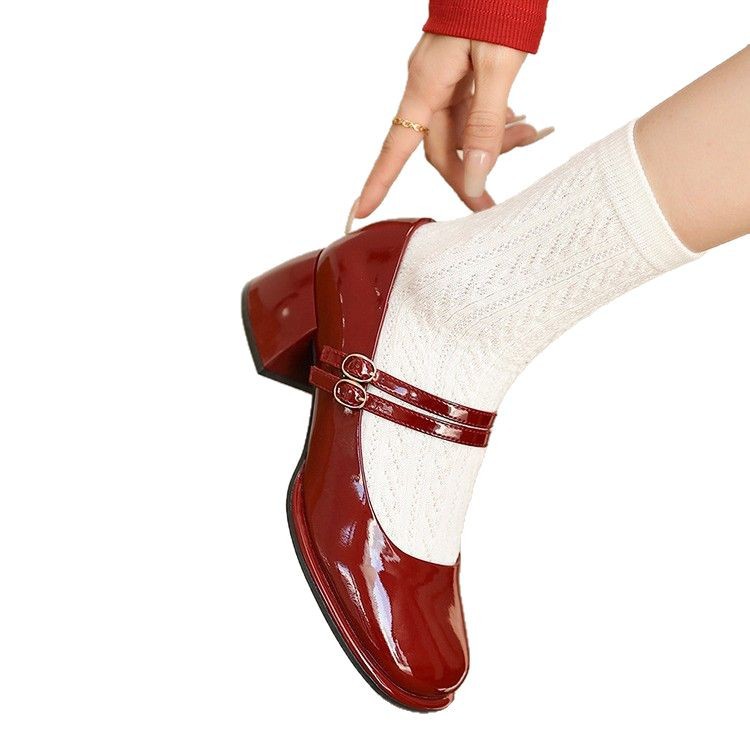Women's French-Style Chunky Heel Mary Jane Shoes | Spring Summer Heels