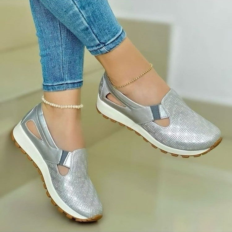 Women's Plus-Size Korean Chunky-Sole Slip-On Flats | Round Toe Mules | EU 36–43
