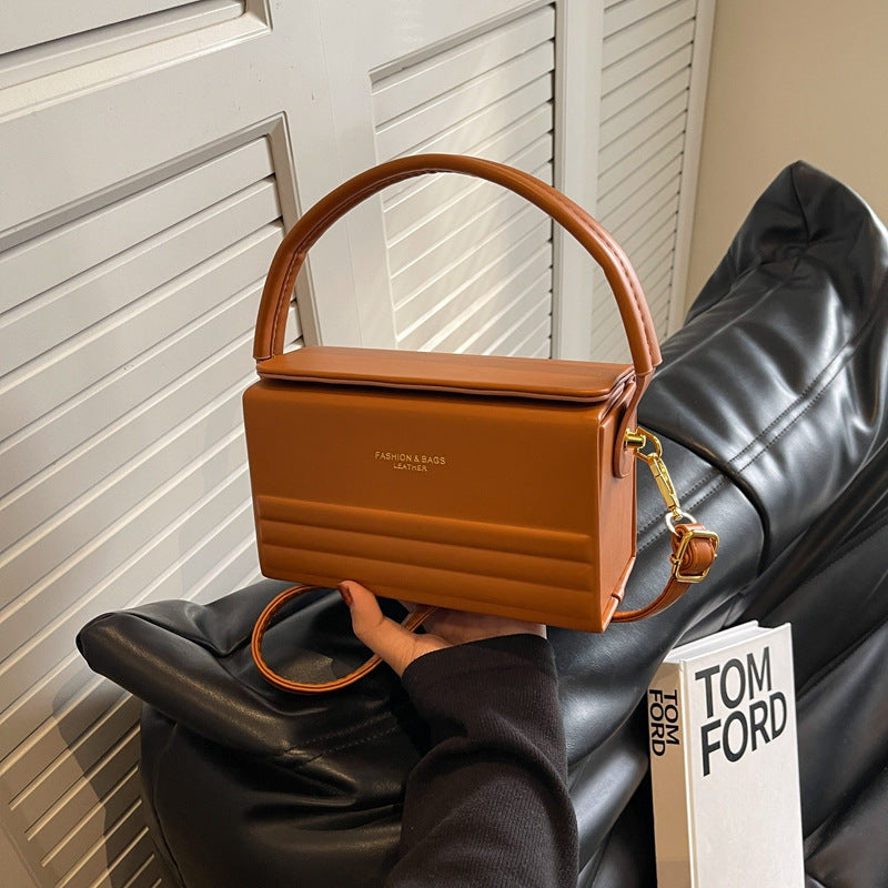 Women's Box Crossbody Bag - Urban Minimalist PU Leather Shoulder Bag with Adjustable Strap