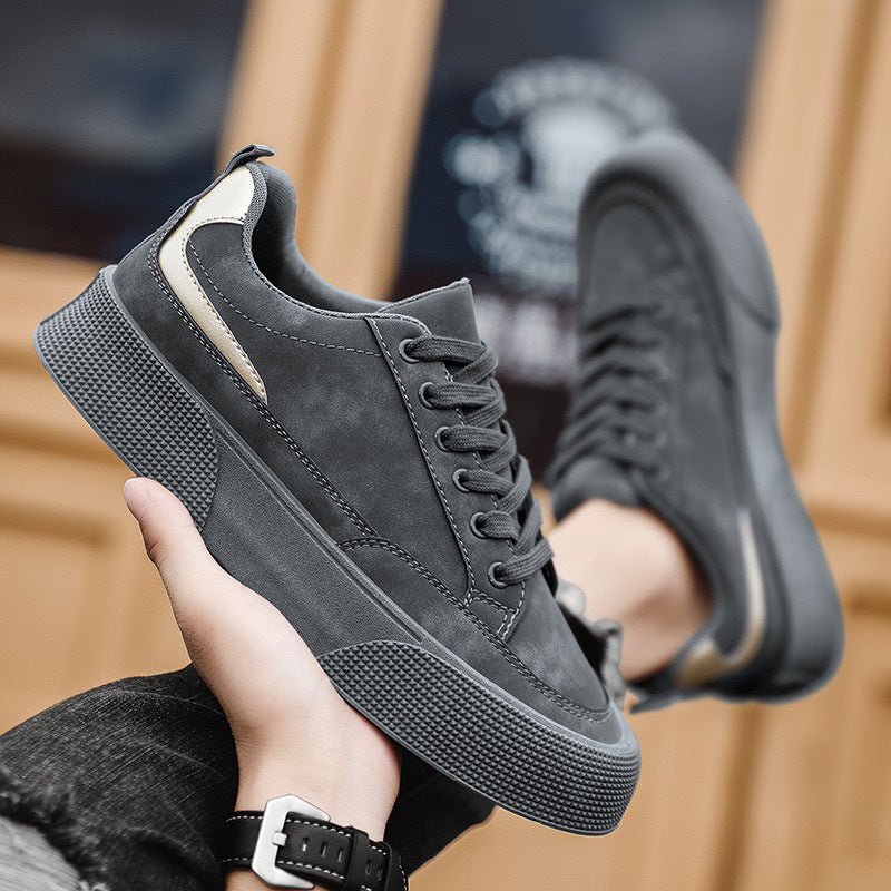 Men's Casual Canvas Sneakers - Soft Sole Color Block Shoes