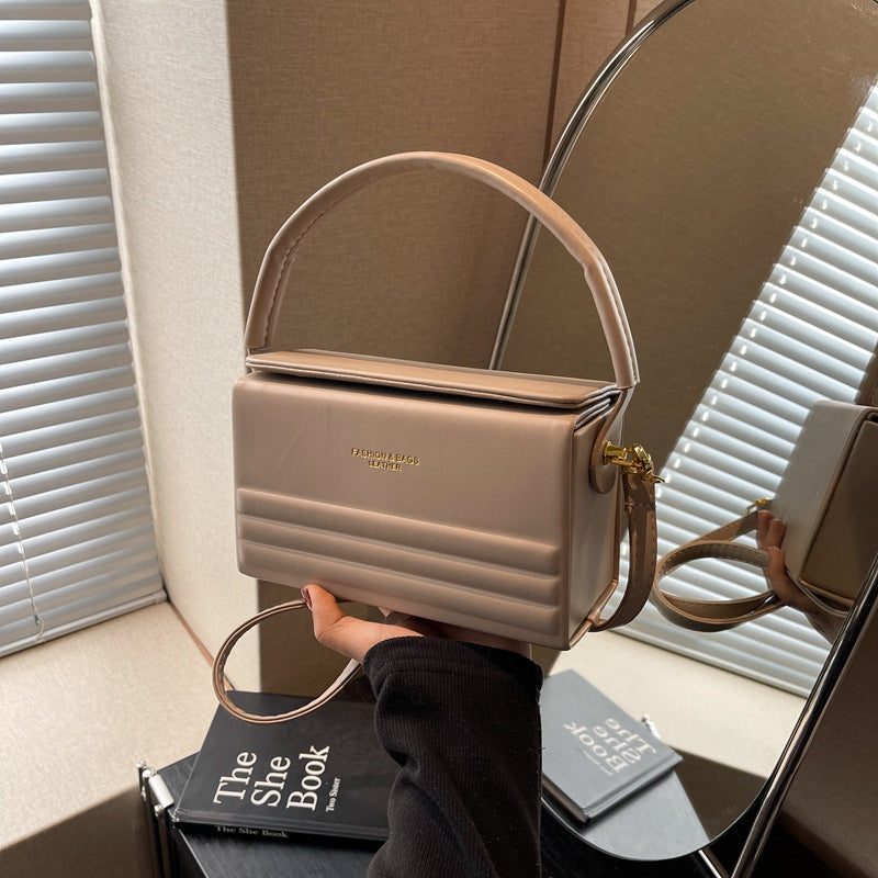 Women's Box Crossbody Bag - Urban Minimalist PU Leather Shoulder Bag with Adjustable Strap