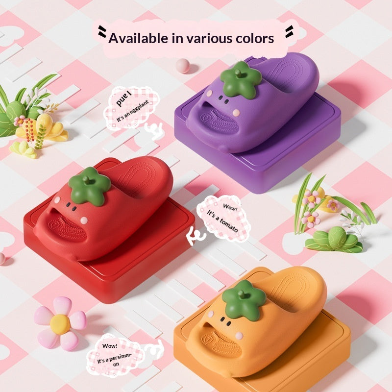 Women's Cartoon Vegetable Slippers - Cute Summer Slides with EVA Comfort Sole