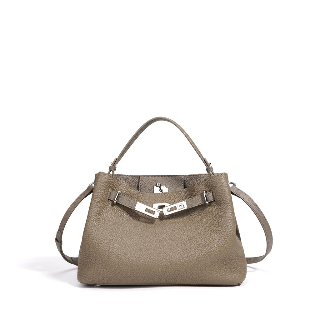 Genuine Leather Crossbody Tote Kelly Bag - Women's Handbag with Double Shoulder Straps