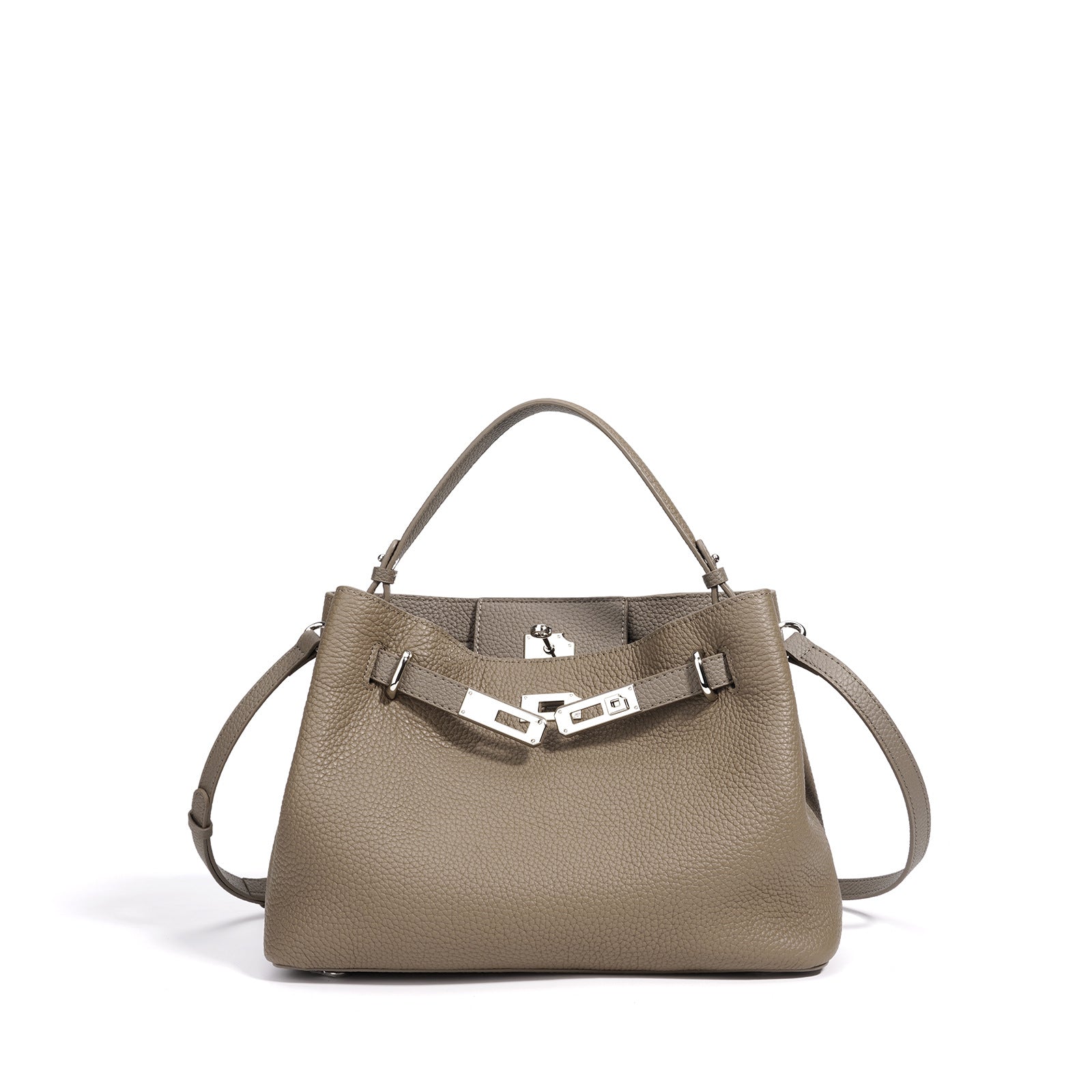 Genuine Leather Crossbody Tote Kelly Bag - Women's Handbag with Double Shoulder Straps