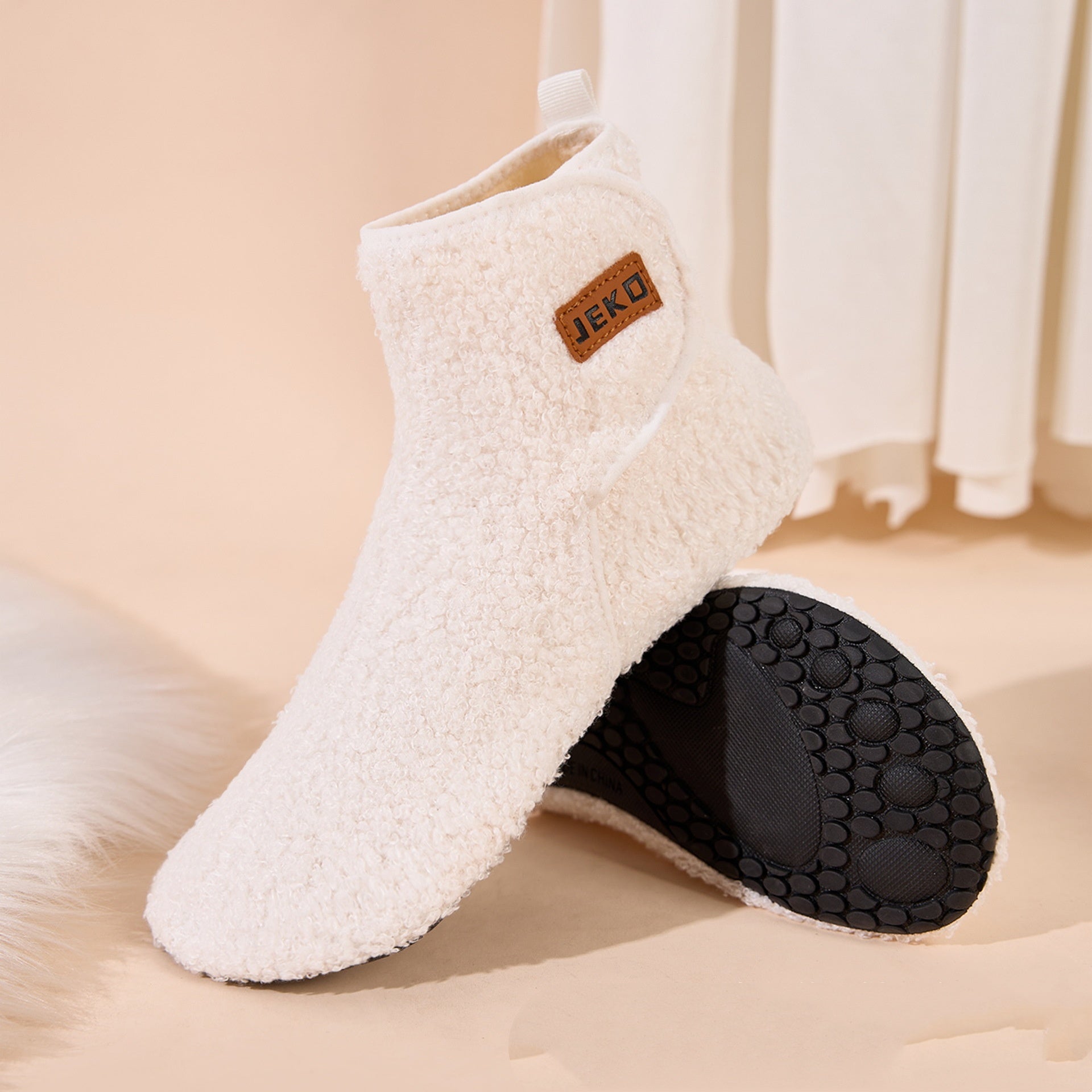 Women's Non-Slip Indoor Snow Boots | Warm Fleece-Lined Home Slippers